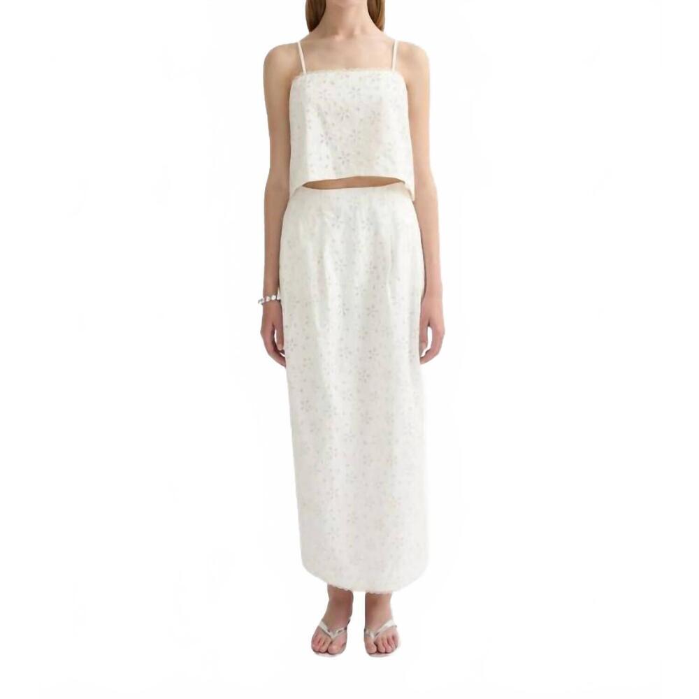 NEW POSSE salma embroider top in vintage white